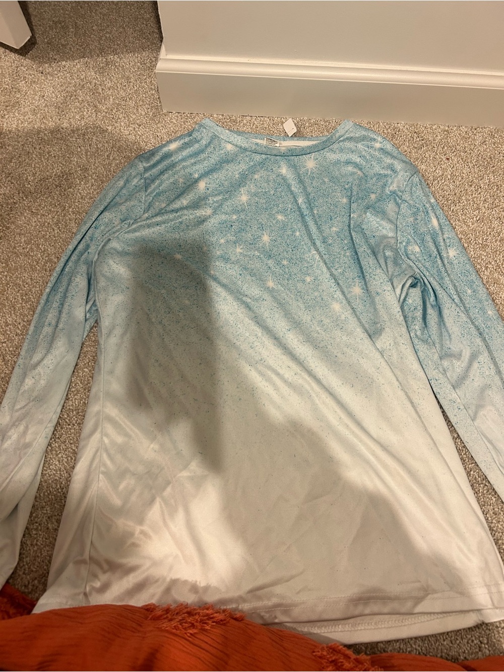 Kids Long Sleeve Gradient Star Pajama Top - Blue and White